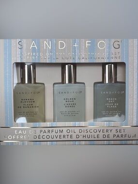 SAND+FOG Eau de Parfum Oil Discovery Set Banana Blossom, Golden Hour, Beach Day